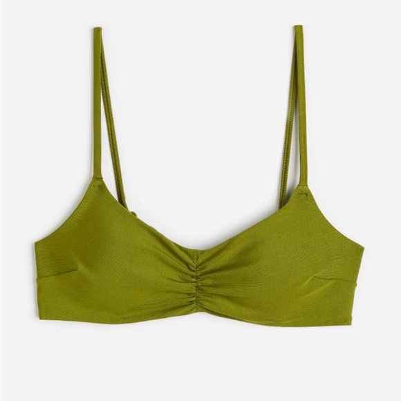 H&M Women’s Padded Bikini Top - In Olive Green - Picture 1 of 5